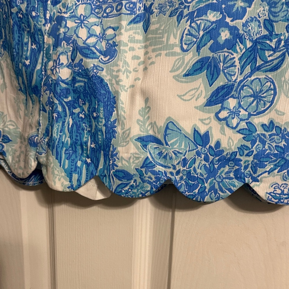 Blue and White Floral Women Skort - Picture 3 of 10